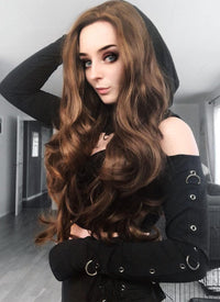 Brunette Wavy Lace Front Synthetic Wig LF321