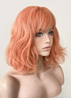 Pastel Peach Pink Wavy Bob Synthetic Wig CM197