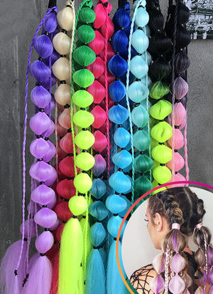 20" Festival Elastic Band Bubble Braid Synthetic Hair Ponytail Extension FP070