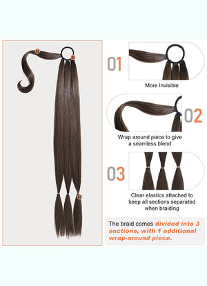 30" Festival Elastic Band Braid Synthetic Hair Ponytail Extension FP071