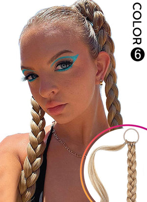 30" Festival Elastic Band Braid Synthetic Hair Ponytail Extension FP071