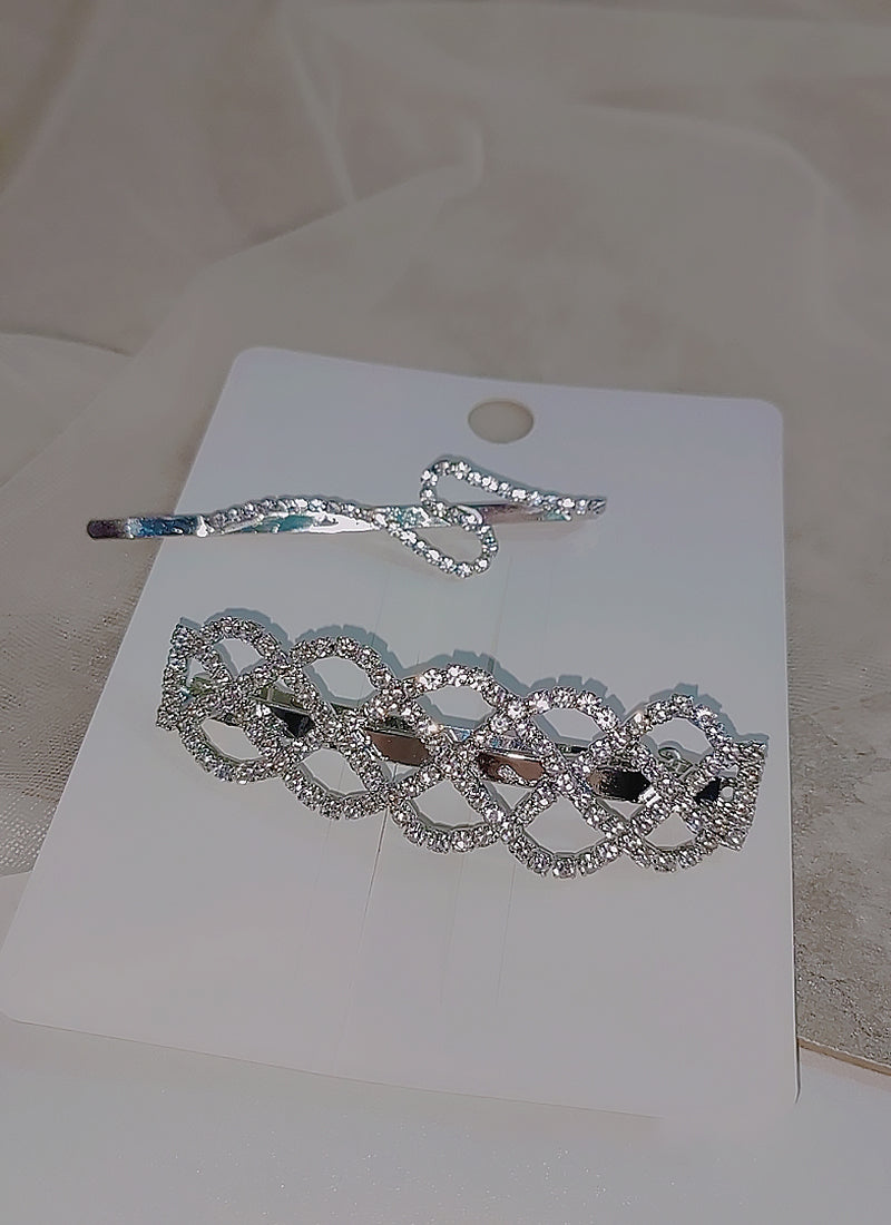 Rhinestone Decor Hair Clip ( 1 Pair )