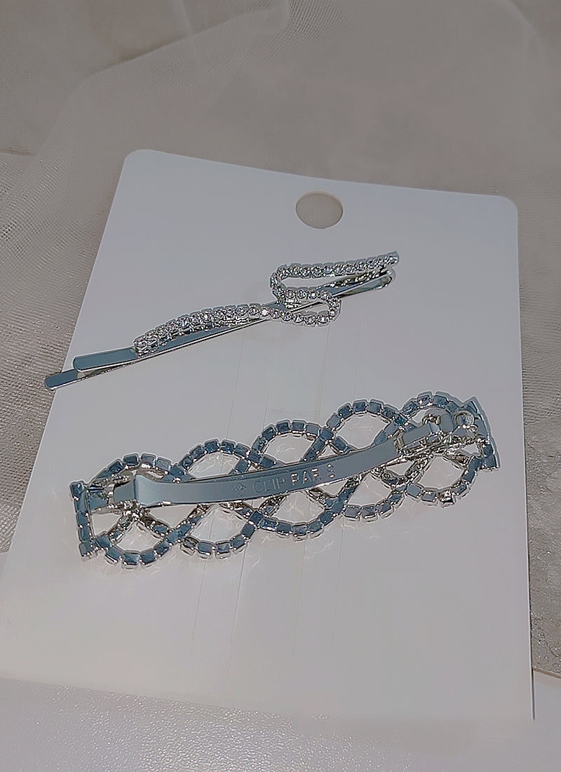 Rhinestone Decor Hair Clip ( 1 Pair )