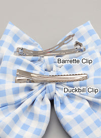 Barbie Plaid Hair Bow Knot Clip FS075