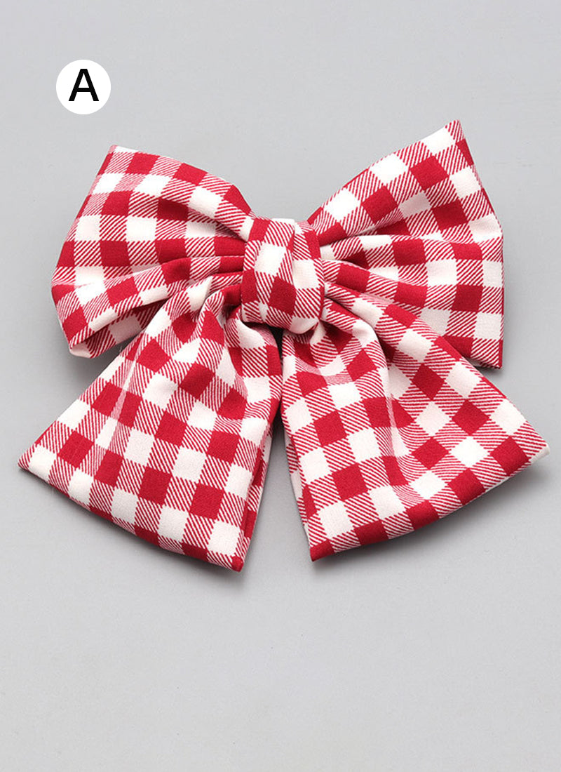 Barbie Plaid Hair Bow Knot Clip FS075