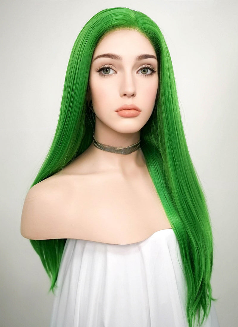 Straight Green Lace Front Synthetic Wig LF031