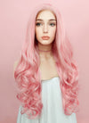 Pastel Pink Wavy Lace Front Synthetic Wig LF084