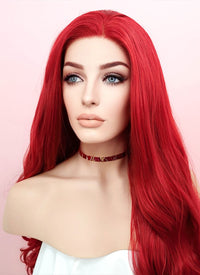 Wavy Red Lace Front Synthetic Wig LF085