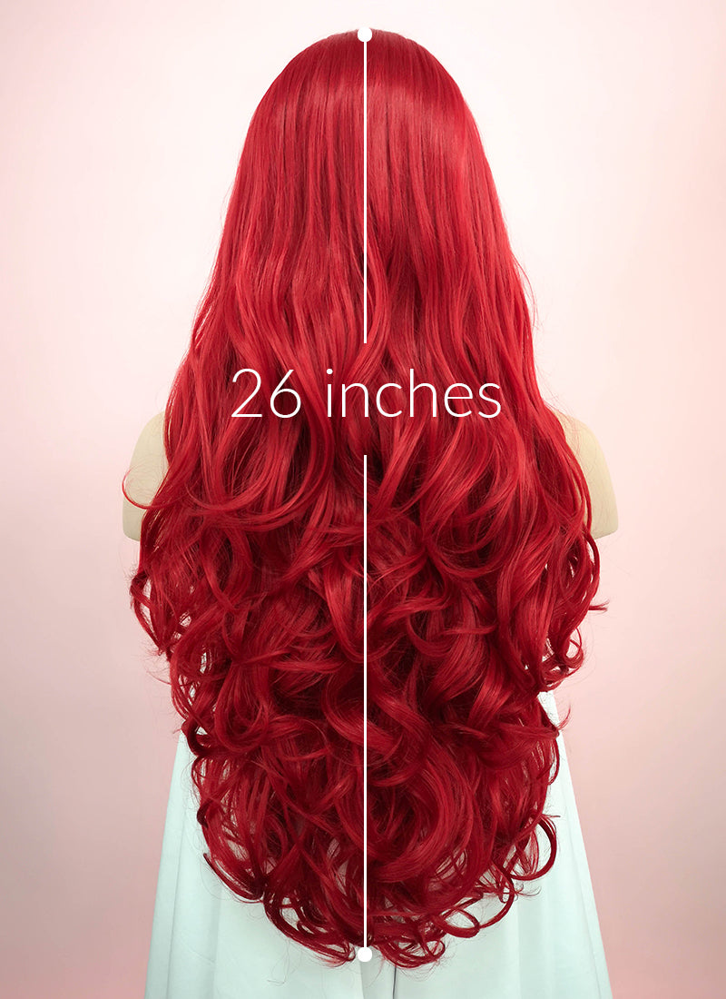 Wavy Red Lace Front Synthetic Wig LF085 - Wig Is Fashion Australia