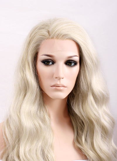Wavy Light Ash Blonde Lace Front Synthetic Wig LF101 - Wig Is Fashion Australia