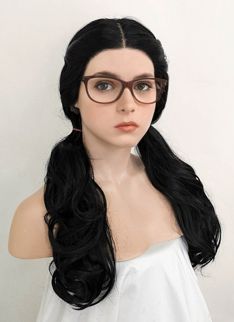 Stranger things Suzie Bingham Black Wavy Lace Front Synthetic Wig LF110A