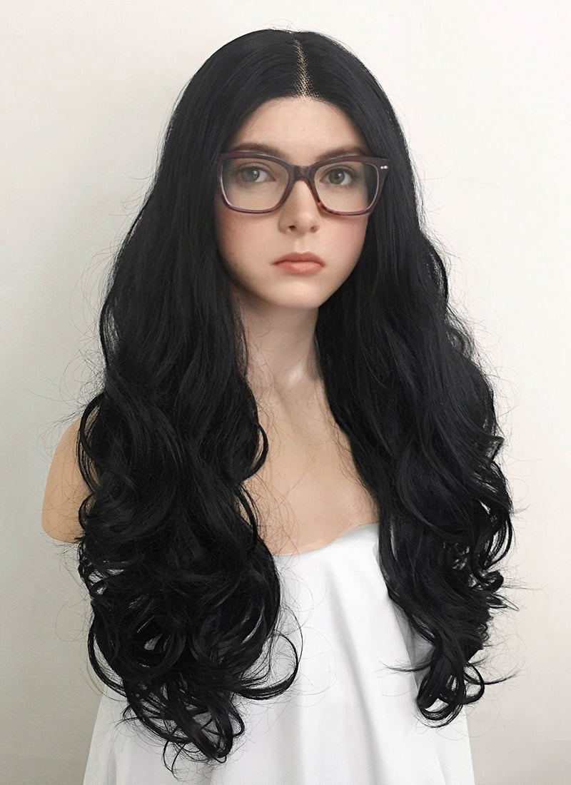 Stranger things Suzie Bingham Black Wavy Lace Front Synthetic Wig LF110A