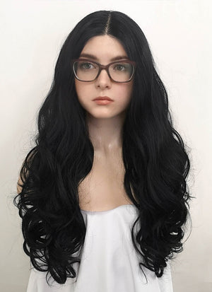 Stranger things Suzie Bingham Black Wavy Lace Front Synthetic Wig LF110A