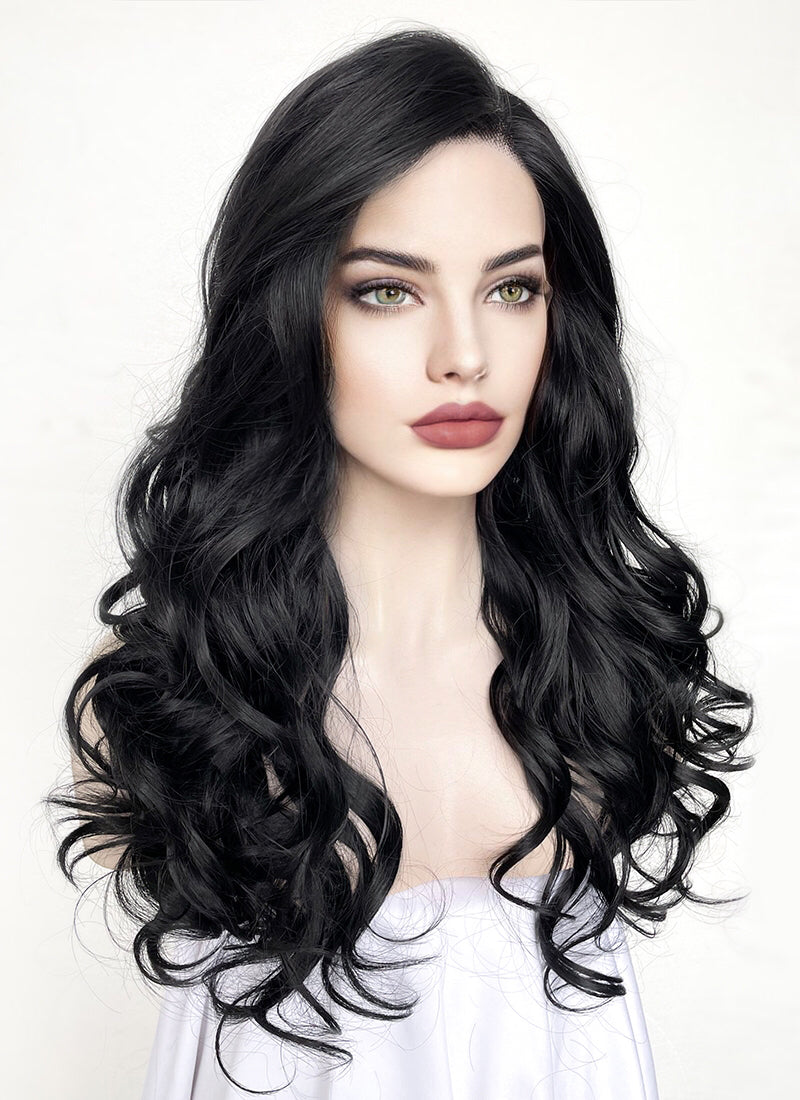 Wavy Black Lace Front Synthetic Wig LF110