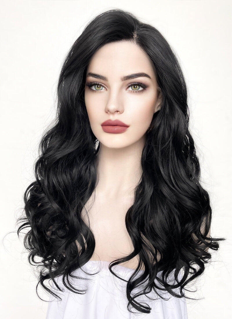 Wavy Black Lace Front Synthetic Wig LF110