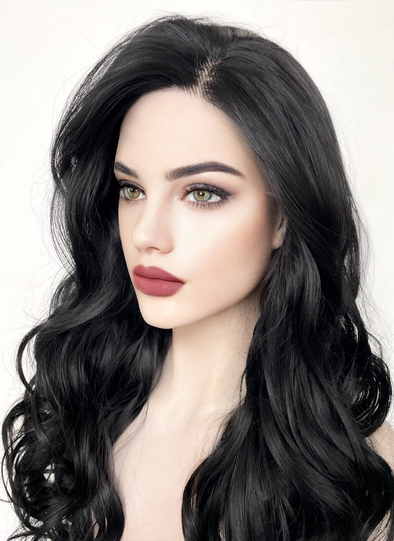 Wavy Black Lace Front Synthetic Wig LF110