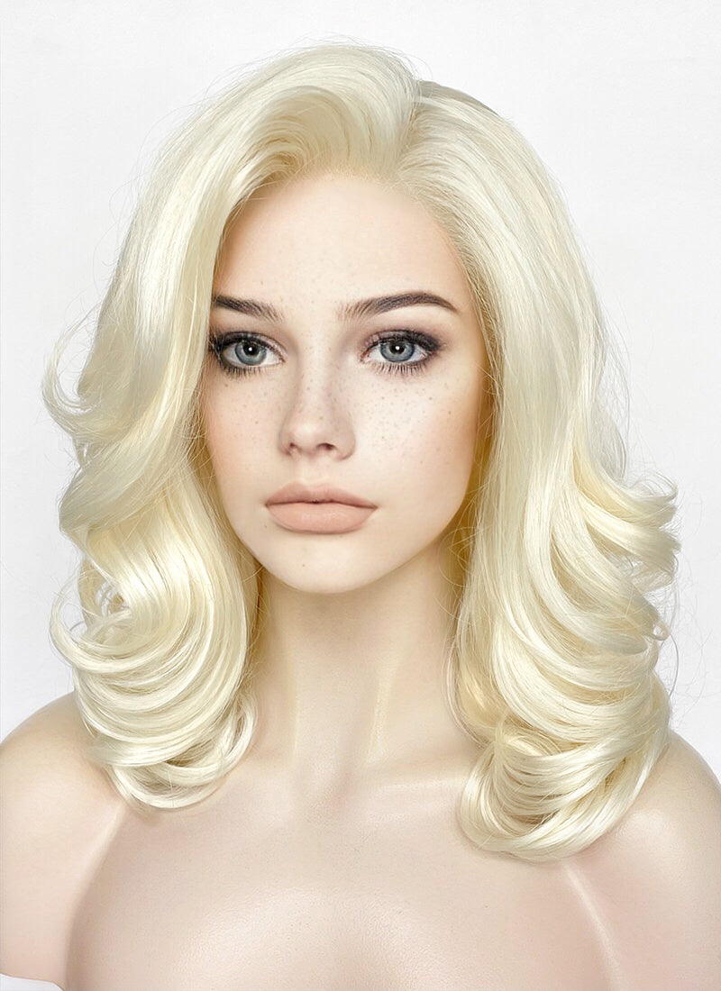Light Blonde Wavy Lace Front Synthetic Wig LF1318
