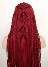 Red Braided Yaki Lace Front Synthetic Wig LF2078