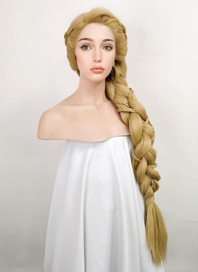 Tangled Rapunzel Blonde Braided Yaki Lace Front Synthetic Wig LF2086