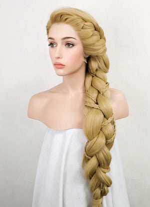 Tangled Rapunzel Blonde Braided Yaki Lace Front Synthetic Wig LF2086