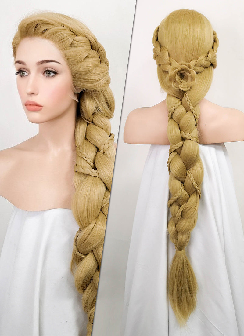 Blonde Braided Yaki Lace Front Synthetic Wig LF2086