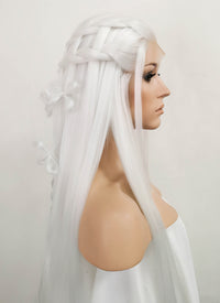 White Braided Yaki Lace Front Synthetic Wig LF2087