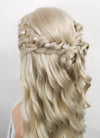 Light Ash Blonde Braided Lace Front Synthetic Wig LF2092