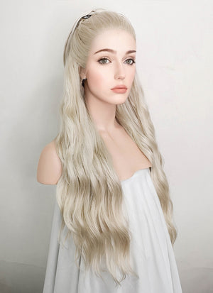 Pastel Ash Blond Braided Lace Front Synthetic Wig LF2101