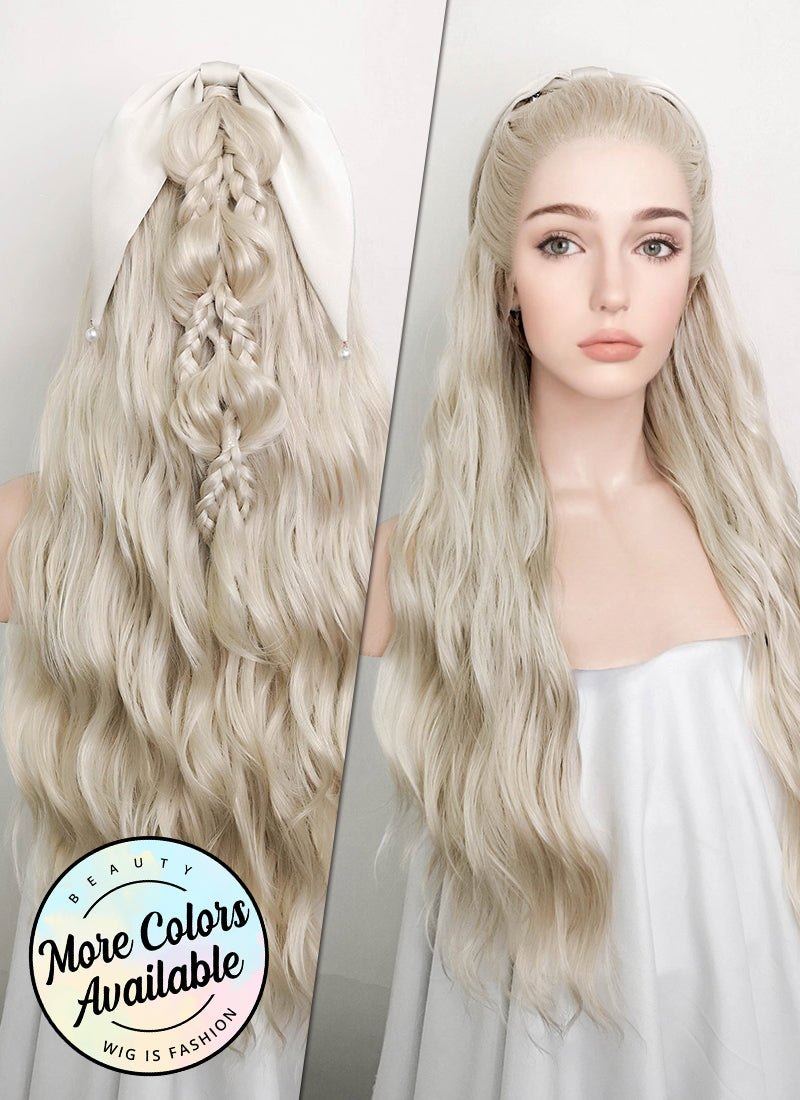Pastel Ash Blond Braided Lace Front Synthetic Wig LF2101