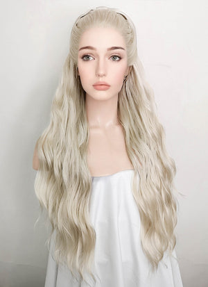 Pastel Ash Blond Braided Lace Front Synthetic Wig LF2101