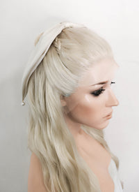 Pastel Ash Blonde Braided Lace Front Synthetic Wig LF2101