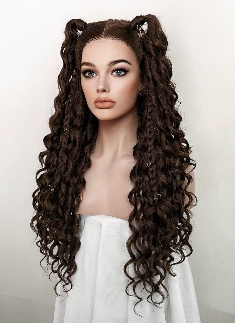 Brunette Braided Lace Front Synthetic Wig LF2104