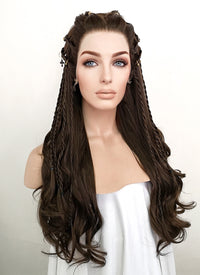 Brunette Braided Lace Front Synthetic Wig LF2114