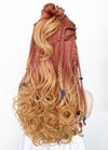 Horizon Aloy Light Auburn Yellow Blonde Ombre Braided Lace Front Synthetic Wig LF2122
