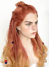Horizon Aloy Light Auburn Yellow Blonde Ombre Braided Lace Front Synthetic Wig LF2122