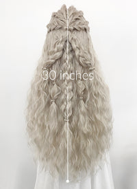 Silver Grey Braided Lace Front Synthetic Wig LF2127