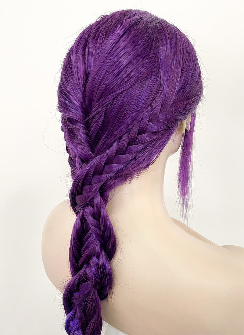 Two Tone Purple Braided Lace Front Synthetic Wig LF2128