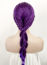 Two Tone Purple Braided Lace Front Synthetic Wig LF2128