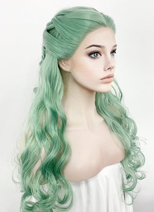 Pastel Green Braided Lace Front Synthetic Wig LF2129