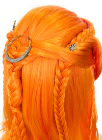 Mixed Orange Braided Lace Front Synthetic Wig LF2133