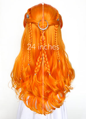 Mixed Orange Braided Lace Front Synthetic Wig LF2133