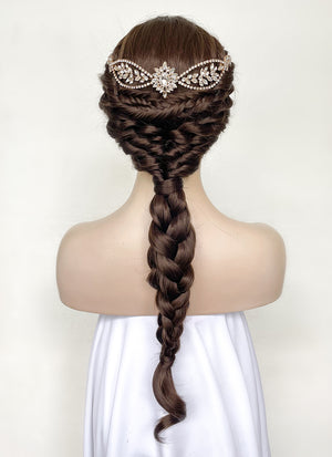 Brunette Braided Lace Front Synthetic Wig LF2139