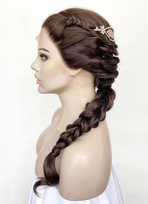 Brunette Braided Lace Front Synthetic Wig LF2139