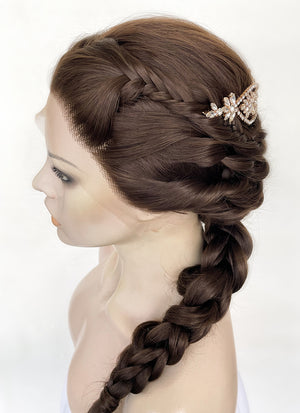 Brunette Braided Lace Front Synthetic Wig LF2139