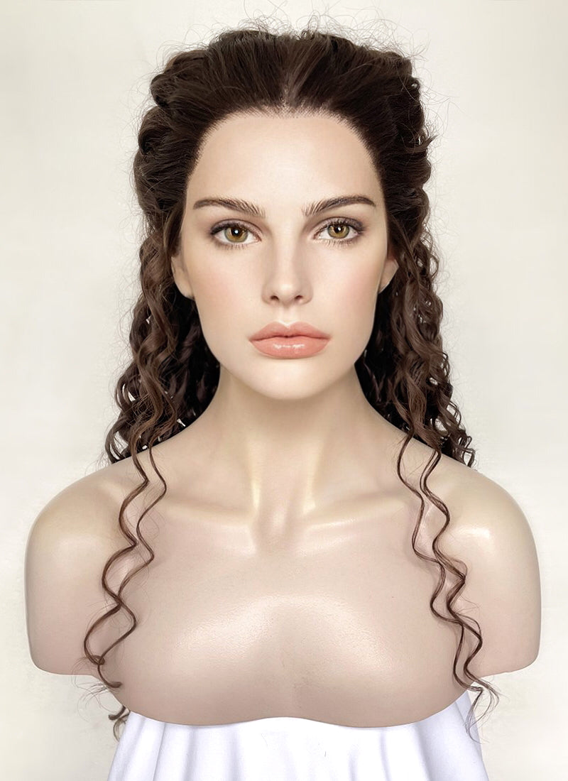 Star Wars Padme Amidala Brunette Braided Lace Front Synthetic Wig LF2144