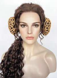 Star Wars Padme Amidala Brunette Braided Lace Front Synthetic Wig LF2145