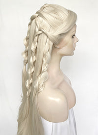 Platinum Blonde Braided Lace Front Synthetic Wig LF2152