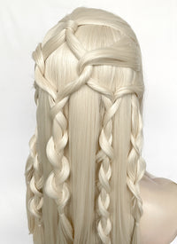 Platinum Blonde Braided Lace Front Synthetic Wig LF2152