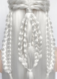 White Braided Yaki Lace Front Synthetic Wig LF2153