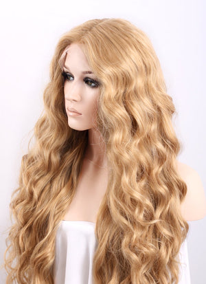 Wavy Golden Blonde Lace Front Synthetic Wig LF244 - Wig Is Fashion